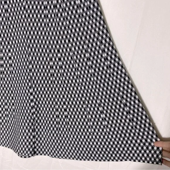 2extremz Black White Knit Midi Length A-Line Skirt L - Picture 10 of 12